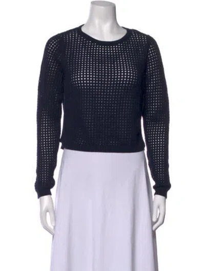 Pre-owned Rebecca Taylor Patterned Crew Neck Sweater In Blue