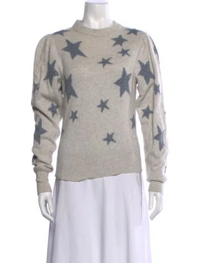 Pre-owned Rebecca Taylor Patterned Crew Neck Sweater In Gray
