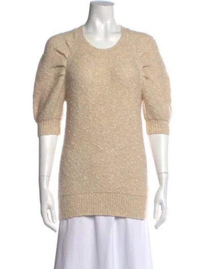 Pre-owned Rebecca Taylor Patterned Crew Neck Sweater In Neutral