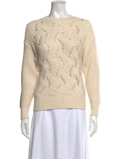 Pre-owned Rebecca Taylor Patterned Crew Neck Sweater In Neutrals