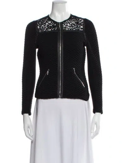 Pre-owned Rebecca Taylor Patterned Evening Jacket In Black