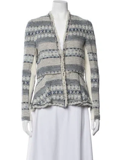Pre-owned Rebecca Taylor Patterned Jacket In Blue/white