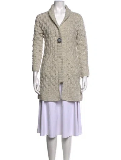 Pre-owned Rebecca Taylor Patterned Open Front Sweater In Neutrals