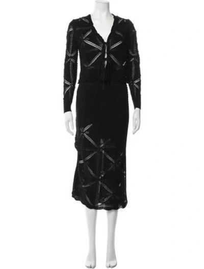 Pre-owned Rebecca Taylor Patterned Skirt Set W/ Tags In Black