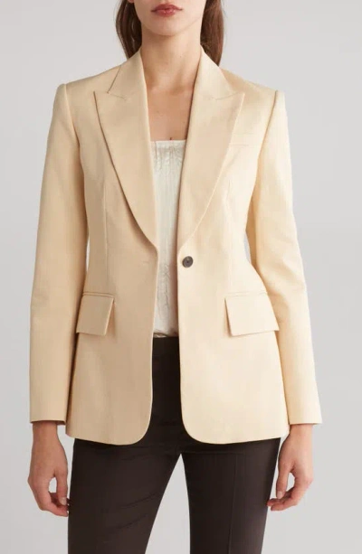 Rebecca Taylor Peak Lapel Cotton Blazer In Straw