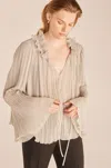 Rebecca Taylor Petal Blouse In Brown