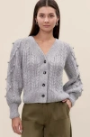 Rebecca Taylor Petra Cardigan In Gray