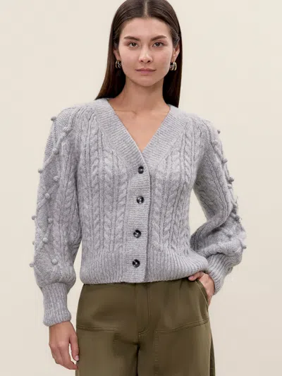 Rebecca Taylor Petra Cardigan In Gray
