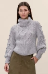 Rebecca Taylor Petra Sweater In Gray