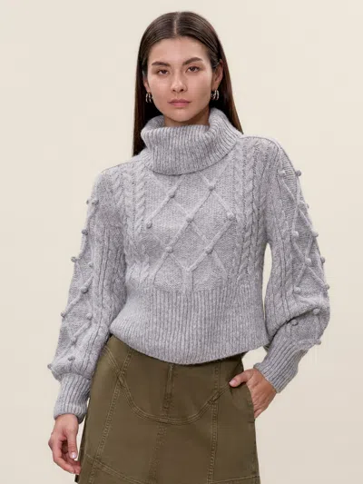 Rebecca Taylor Petra Sweater In Gray
