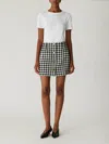 Rebecca Taylor Phillipa Check Button Front Skirt In Black