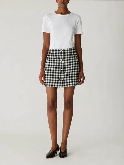 REBECCA TAYLOR PHILLIPA CHECK BUTTON FRONT SKIRT