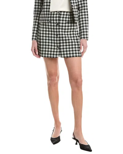 Rebecca Taylor Phillipa Check Button Front Wool-blend Mini Skirt In Multi
