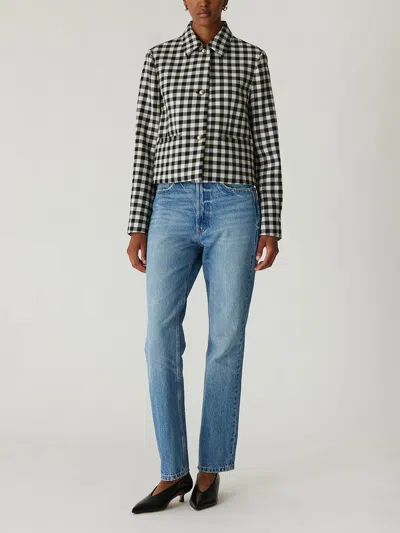 REBECCA TAYLOR PHILLIPA CHECK CROPPED JACKET