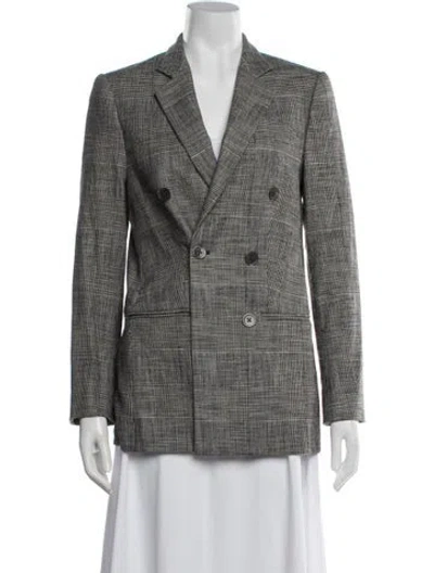Pre-owned Rebecca Taylor Plaid Print Blazer In Grey