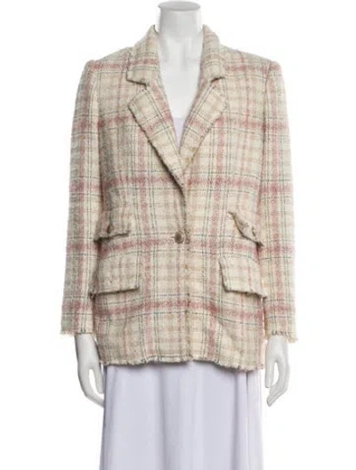 Pre-owned Rebecca Taylor Plaid Print Blazer In Neutral