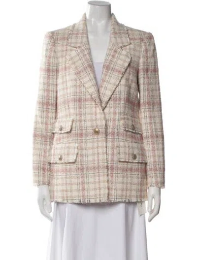 Pre-owned Rebecca Taylor Plaid Print Blazer In Pink