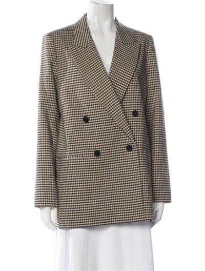 Pre-owned Rebecca Taylor Plaid Print Blazer W/ Tags In Brown