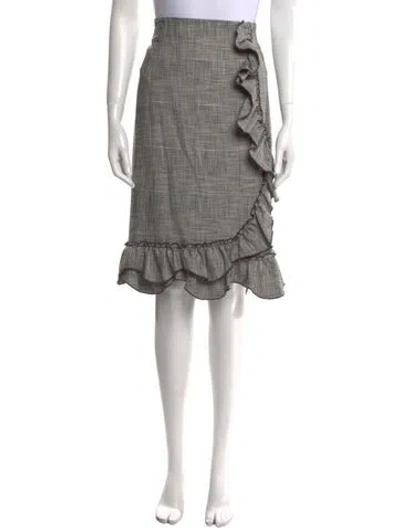 Pre-owned Rebecca Taylor Plaid Print Knee-length Skirt In Black