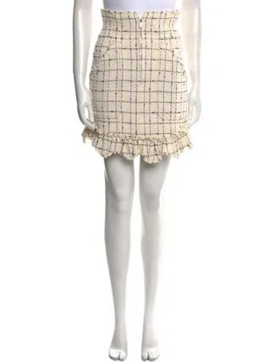 Pre-owned Rebecca Taylor Plaid Print Mini Skirt In Neutral