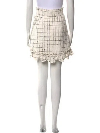 Pre-owned Rebecca Taylor Plaid Print Mini Skirt W/ Tags In Neutral