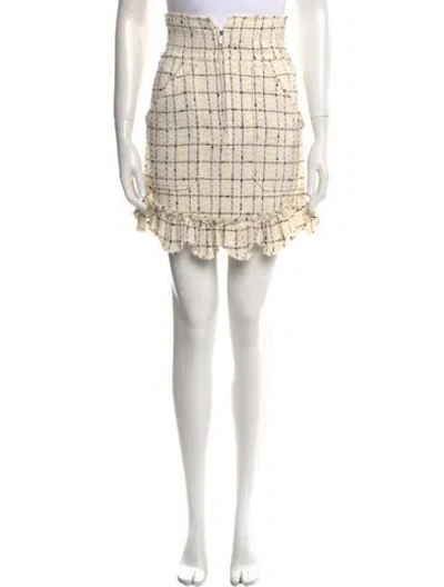 Pre-owned Rebecca Taylor Plaid Print Mini Skirt W/ Tags In Neutral