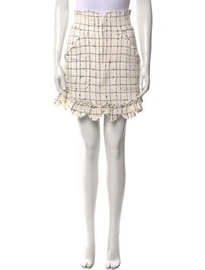 Pre-owned Rebecca Taylor Plaid Print Mini Skirt W/ Tags In Neutral