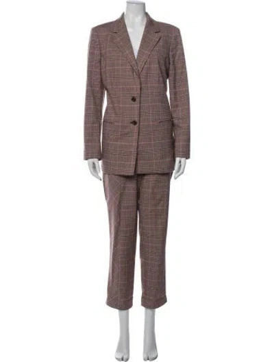 Pre-owned Rebecca Taylor Plaid Print Pantsuit In Multi
