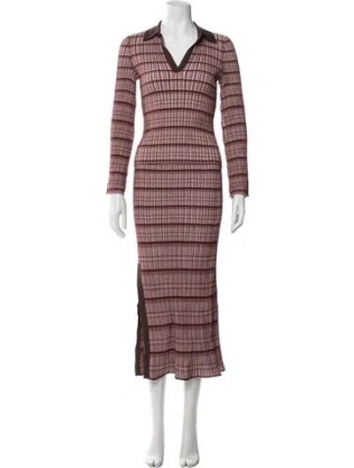Pre-owned Rebecca Taylor Plaid Print Skirt Set In Red