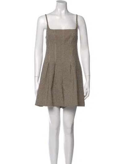 Pre-owned Rebecca Taylor Plaid Print Square Neckline Romper