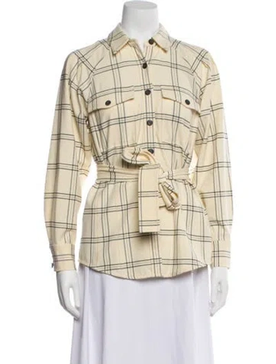 Pre-owned Rebecca Taylor Plaid Print Utility Jacket In Neutral