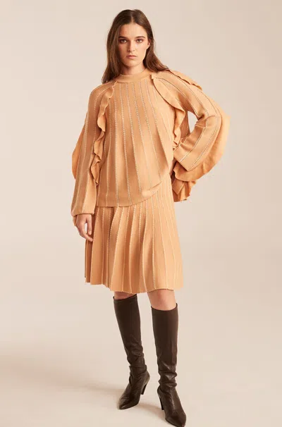 Rebecca Taylor Pleat Stitch Skirt In Sunkiss