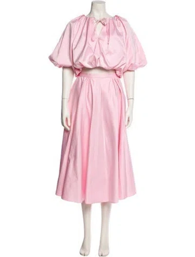 Pre-owned Rebecca Taylor Pleated Accents Skirt Set In Pink
