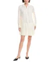 Rebecca Taylor Pleated Silk Mini Dress In White