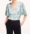 Rebecca Taylor Astera Fleur Pleated Top In Multi