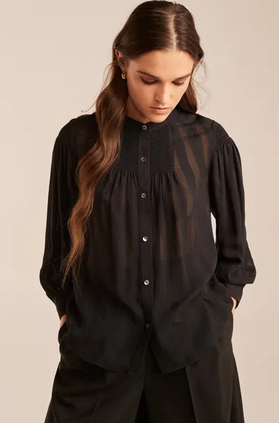 Rebecca Taylor Poesie Jacquard Top In Black