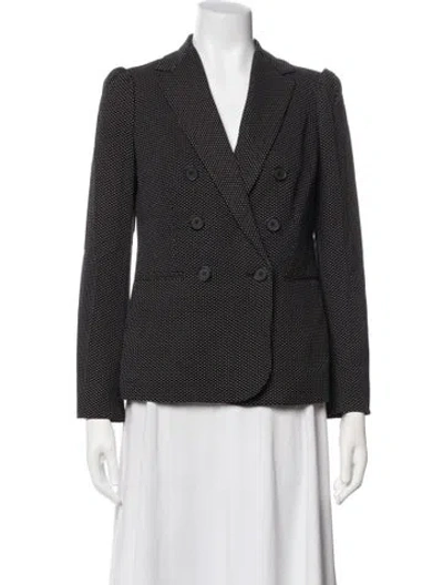 Pre-owned Rebecca Taylor Polka Dot Print Blazer In Black