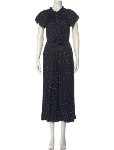 Pre-owned Rebecca Taylor Polka Dot Print Crew Neck Jumpsuit In Multi