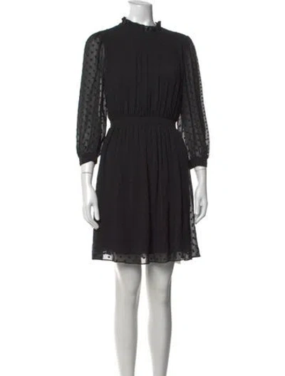 Pre-owned Rebecca Taylor Polka Dot Print Knee-length Dress In Black