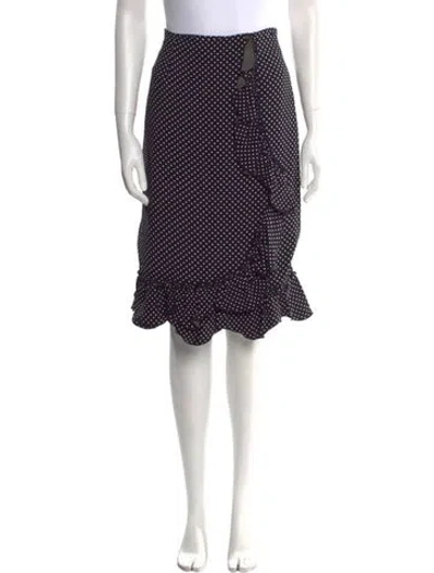 Pre-owned Rebecca Taylor Polka Dot Print Knee-length Skirt In Black