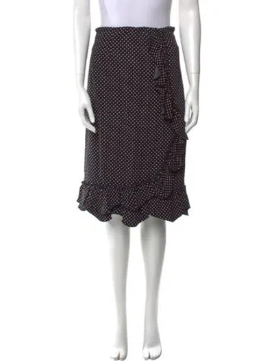 Pre-owned Rebecca Taylor Polka Dot Print Knee-length Skirt In Black