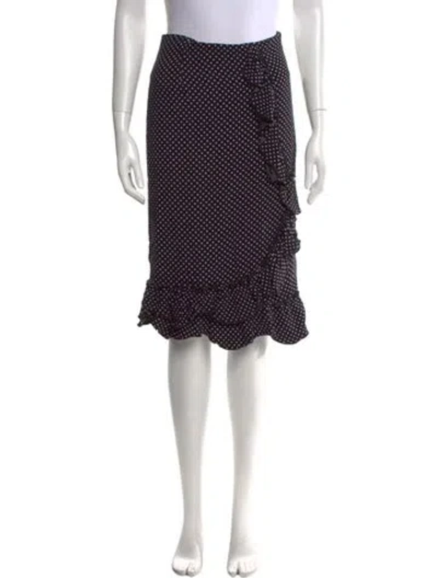 Pre-owned Rebecca Taylor Polka Dot Print Knee-length Skirt In Blue
