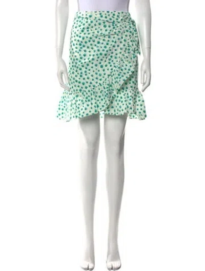Pre-owned Rebecca Taylor Polka Dot Print Knee-length Skirt In Green