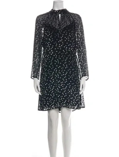 Pre-owned Rebecca Taylor Polka Dot Print Mini Dress In Green
