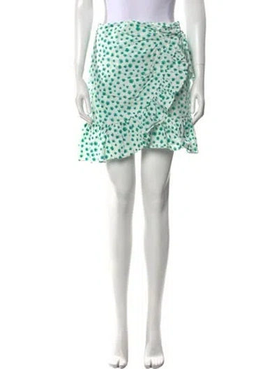 Pre-owned Rebecca Taylor Polka Dot Print Mini Skirt In Green