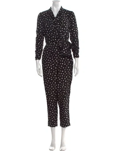 Pre-owned Rebecca Taylor Polka Dot Print V-neck Jumpsuit In Multi