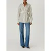 Rebecca Taylor Polka Dot Silky Wrap Shirt In Snow Combo