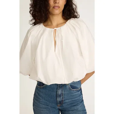 Rebecca Taylor Poplin Bubble Top In Milk