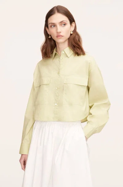 Rebecca Taylor Poplin Long Sleeve Blouse In Matcha