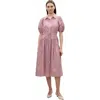 Rebecca Taylor Poplin Shirt Dress In Red Stripe